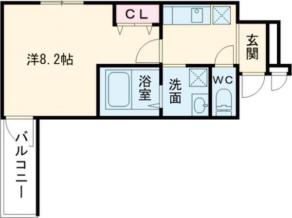 フジパレス堺南島(1K/1階)の間取り写真