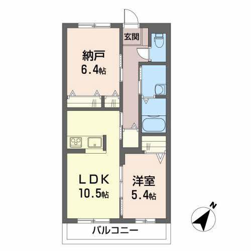 レインボーヒルズ(2LDK/2階)の間取り写真