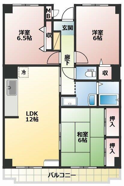 ハーヴェスト本郷(3LDK/2階)の間取り写真