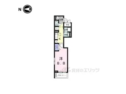 サピー日英Ⅲ(1K/3階)の間取り写真