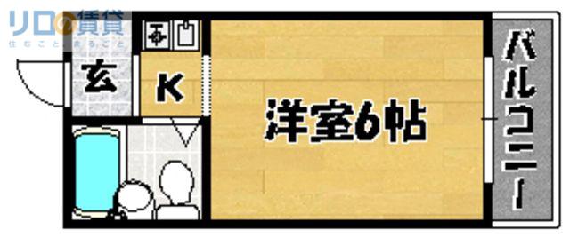 ルネッサンス エレガンス(1K/1階)の間取り写真