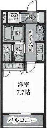 TS GARDEN川崎大師I棟(1K/2階)の間取り写真