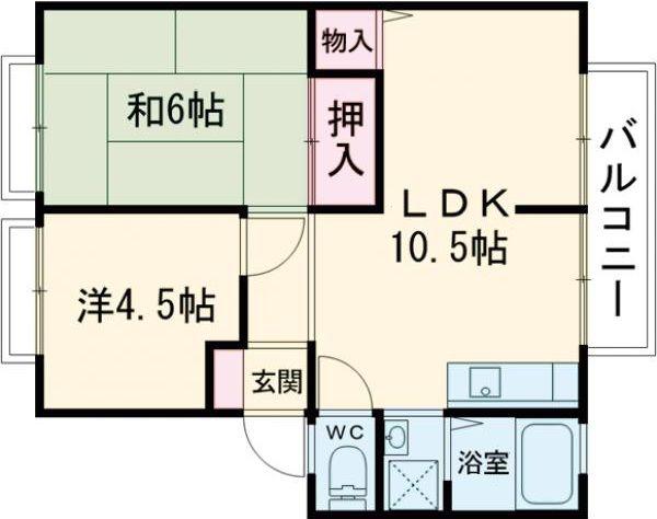 プレミールB(2LDK/2階)の間取り写真