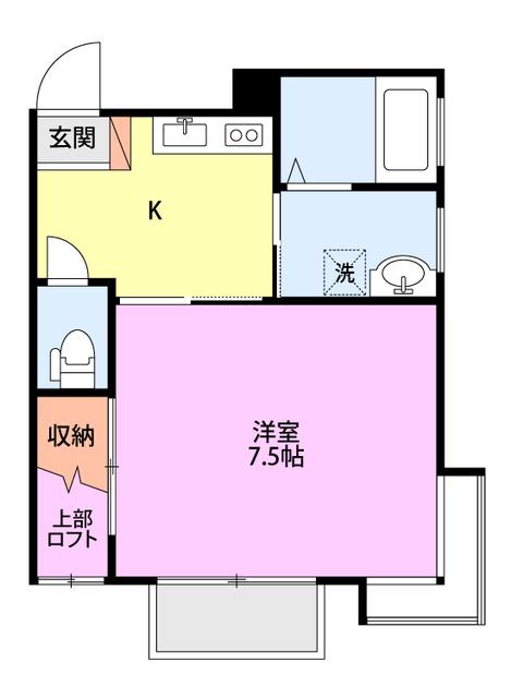 ウインディハウス(1K/2階)の間取り写真