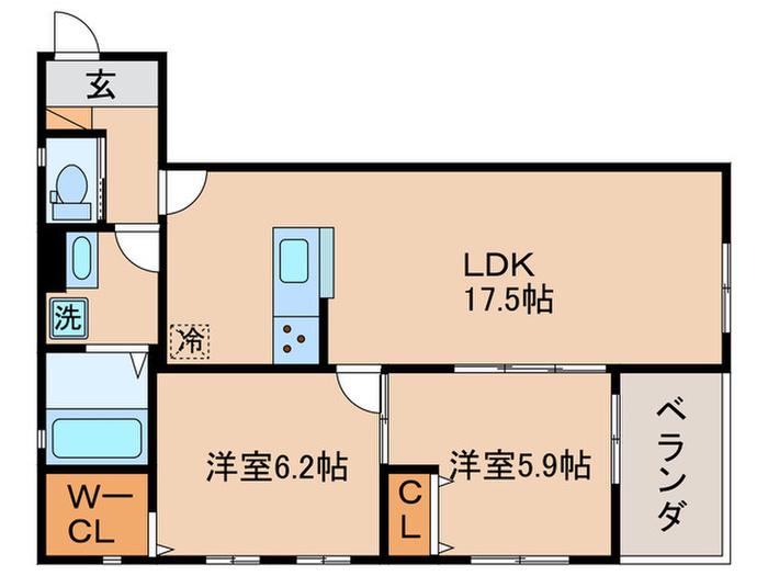 BELLE ARCHE(2LDK/3階)の間取り写真