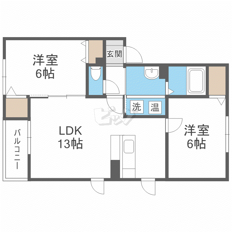 アメージングエステートI(2LDK/2階)の間取り写真