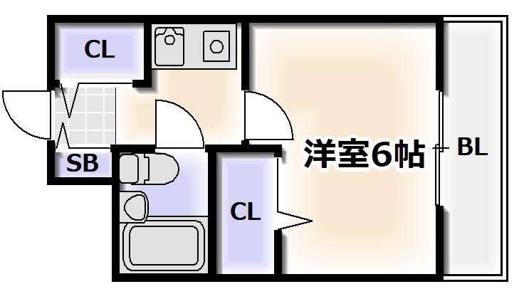 三明ハイツ(1K/2階)の間取り写真