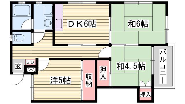 タクミマンション(3DK/2階)の間取り写真