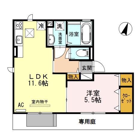 神戸6番館(1LDK/2階)の間取り写真