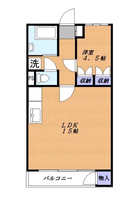 美しが丘ドエリングB(1LDK/7階)の間取り写真