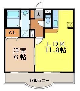 コートフレール(1LDK/1階)の間取り写真