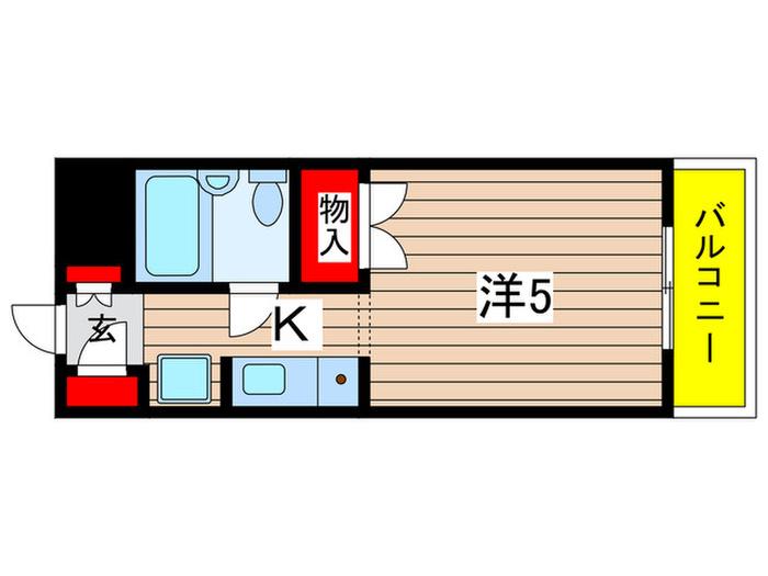 ペガサスマンション生田(1K/4階)の間取り写真