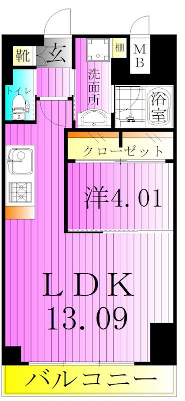 プレジオ西新井(1LDK/3階)の間取り写真