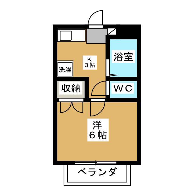 メゾンむさしの(1K/1階)の間取り写真