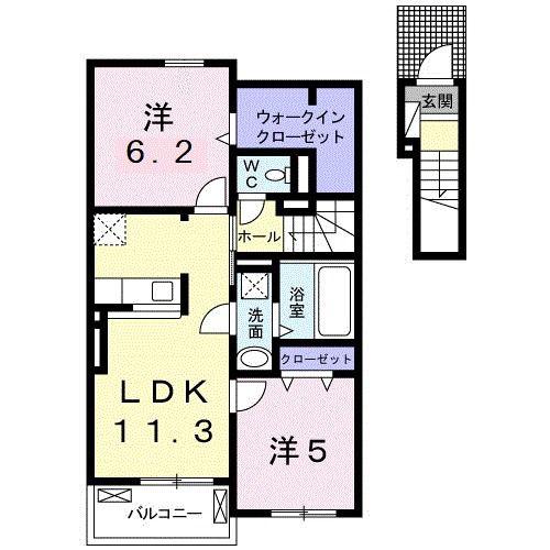 グレイス レジデンス(2LDK/2階)の間取り写真