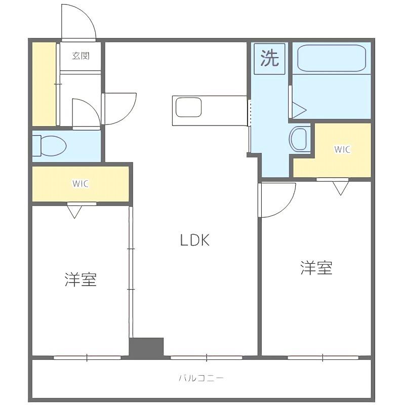 ピオネロ伏見(2LDK/3階)の間取り写真