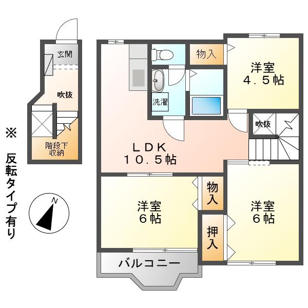 リバーハイツスワ(3LDK/2階)の間取り写真