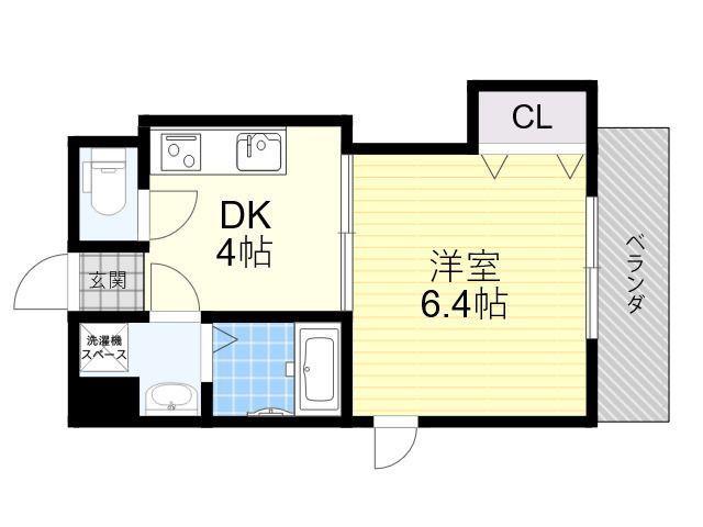 下新庄二番館(1DK/2階)の間取り写真