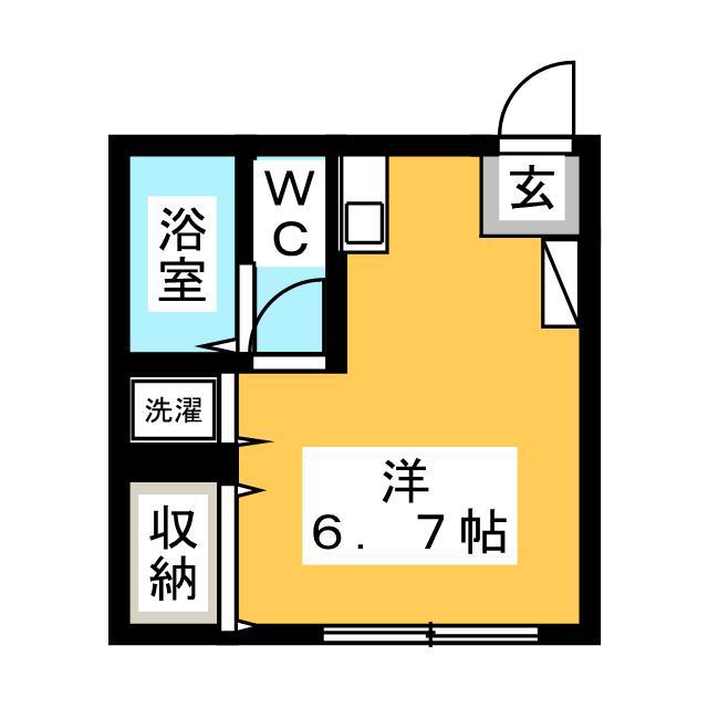 ジュネス湘南(ワンルーム/2階)の間取り写真