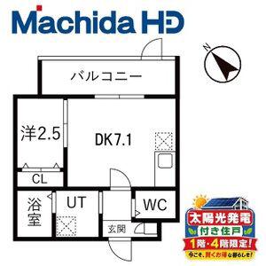 大浜北町シーエム・シス(1DK/4階)の間取り写真
