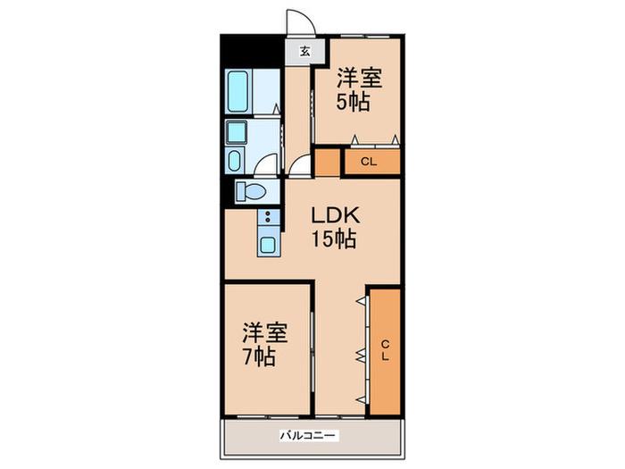 セントラルハイツ(2LDK/1階)の間取り写真