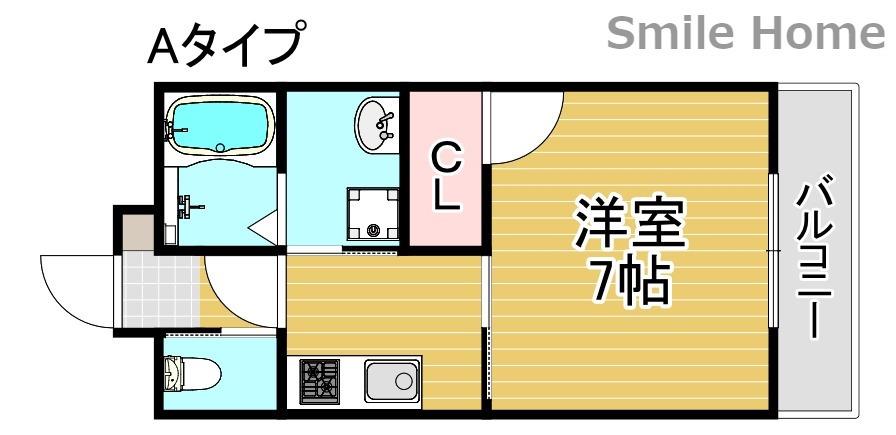 シービヤンネトール(1K/2階)の間取り写真
