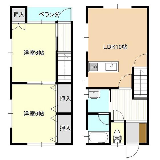 サンモール参番館(2LDK/1階)の間取り写真
