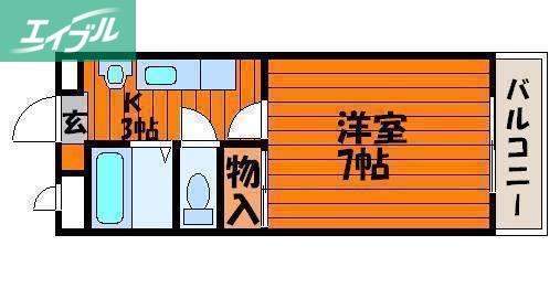 カサエスペランサ(1K/2階)の間取り写真