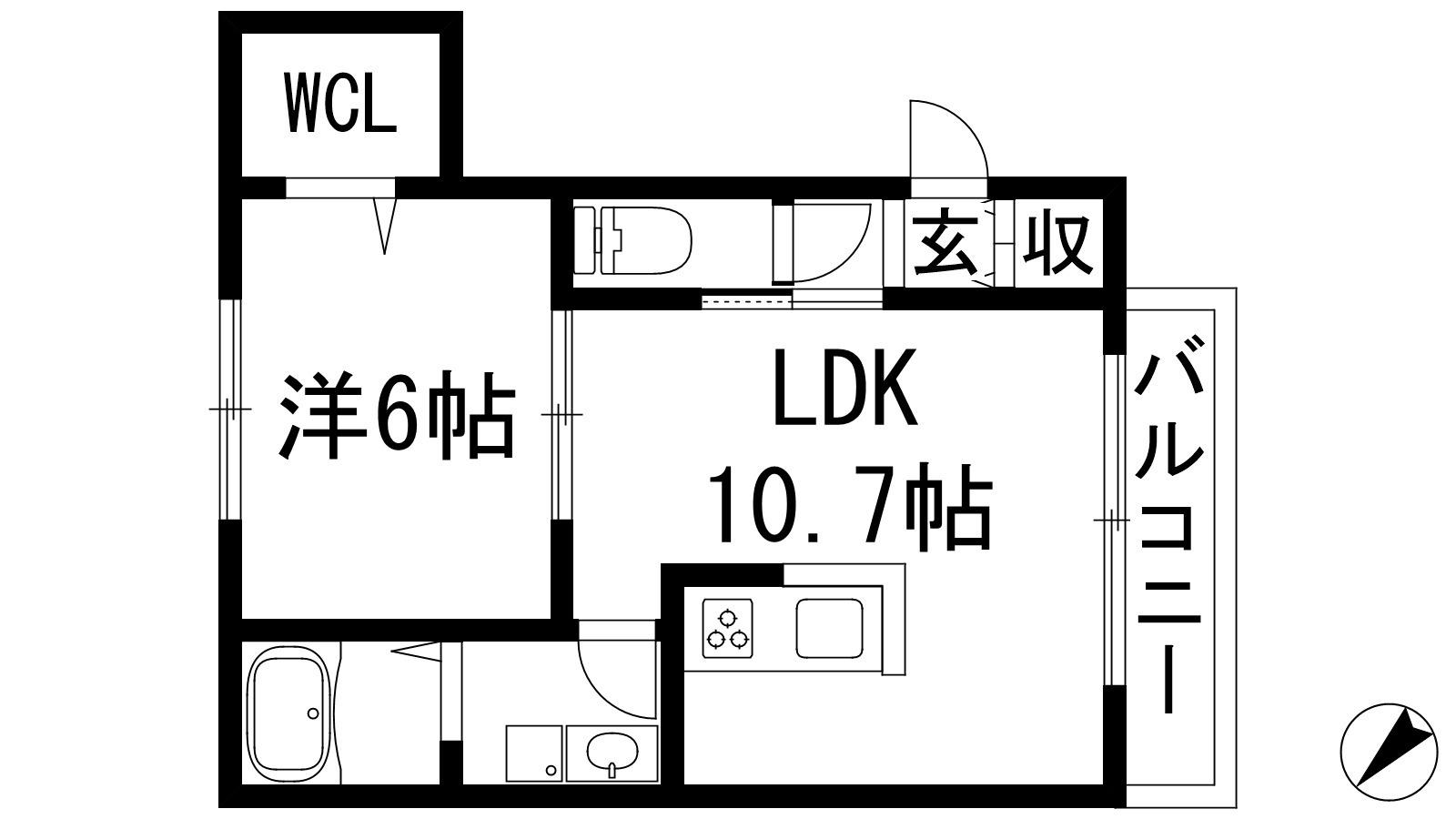 メゾングランデュール(1LDK/1階)の間取り写真