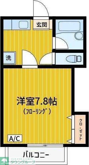 リズマロン(1K/1階)の間取り写真