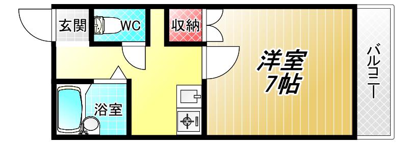 サンライズ小阪(1K/5階)の間取り写真