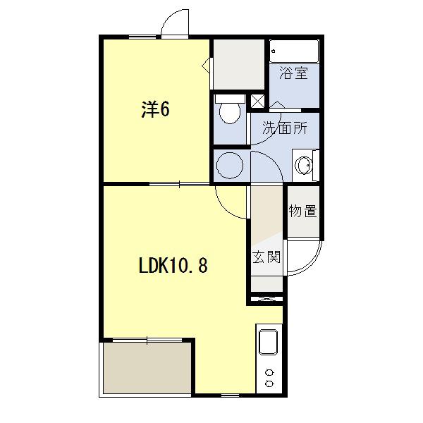 太陽ホーム(1LDK/2階)の間取り写真