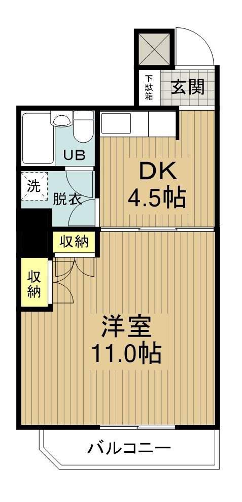 マンションステ-プル六供(1DK/2階)の間取り写真