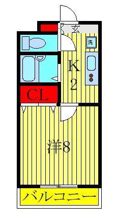 アレックスアキラ(1K/2階)の間取り写真