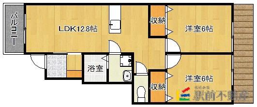 フェリーチェ・コセB棟(2LDK/1階)の間取り写真