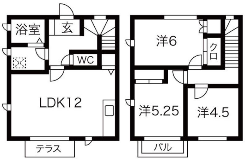 エンブレム国分(3LDK/1階)の間取り写真
