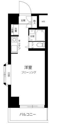 スカイノブレ川崎柳町(ワンルーム/9階)の間取り写真