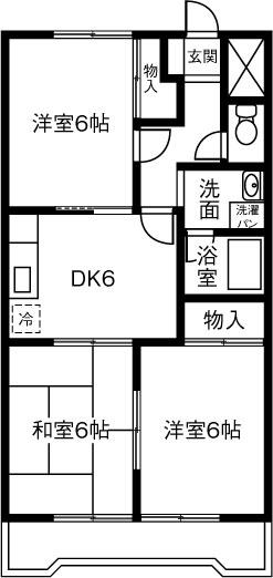 サウスシャトーONE(3DK/3階)の間取り写真