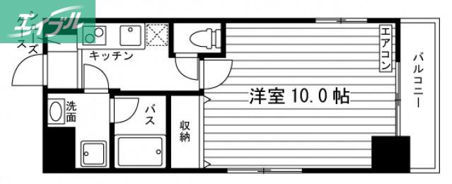 CASA GRANDE医大前(1K/6階)の間取り写真