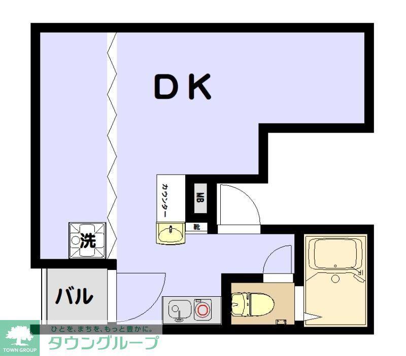 アールヒルズ日本橋(1DK/5階)の間取り写真