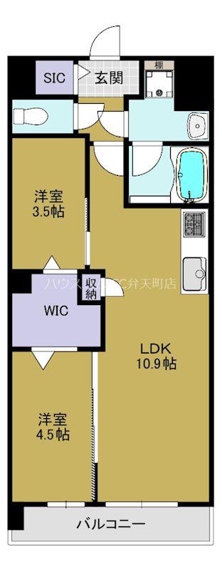 スプランディッド大阪ベイサイドDUE(1SLDK/6階)の間取り写真