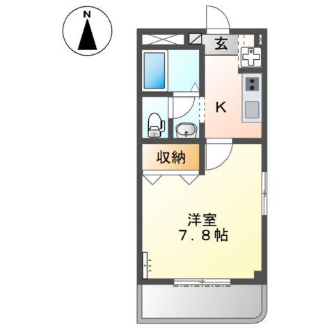 フレグランス赤池(1K/1階)の間取り写真
