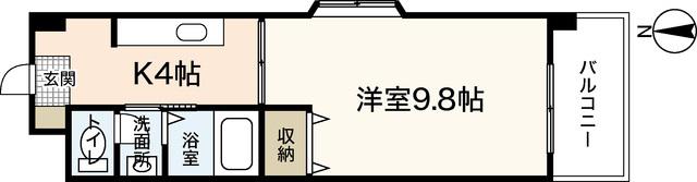 木もれ陽(1K/7階)の間取り写真