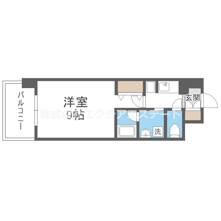 セイワパレス美章園駅前(1K/6階)の間取り写真