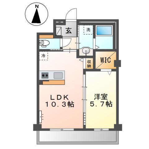 草加市花栗マンション工事(1LDK/3階)の間取り写真