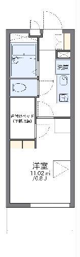 レオパレスルーエンハイムII(1K/1階)の間取り写真