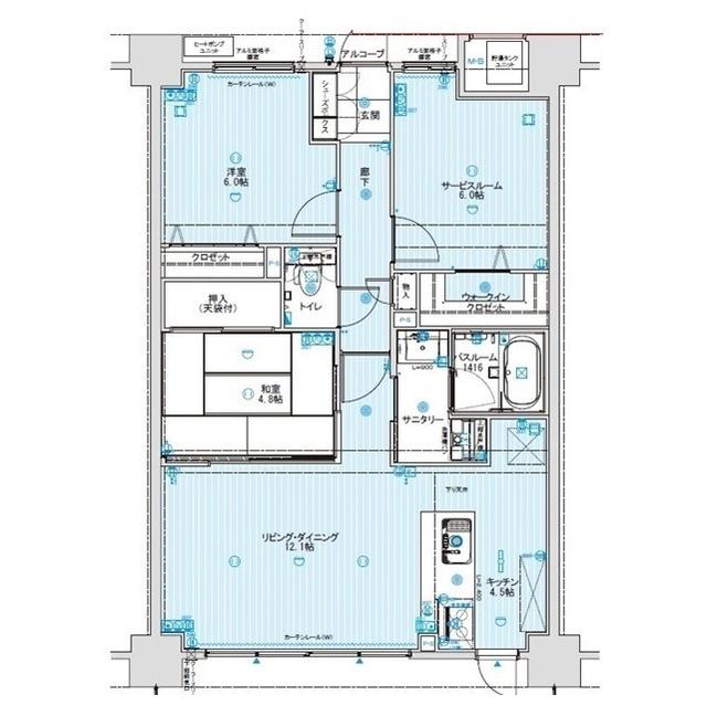 アルファスマート東福原(2SLDK/7階)の間取り写真