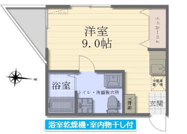 PROSPER HT(ワンルーム/1階)の間取り写真