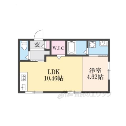 BENTORNATO堀水内(1LDK/1階)の間取り写真