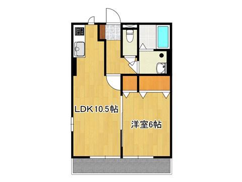 グレイス B棟(1LDK/2階)の間取り写真